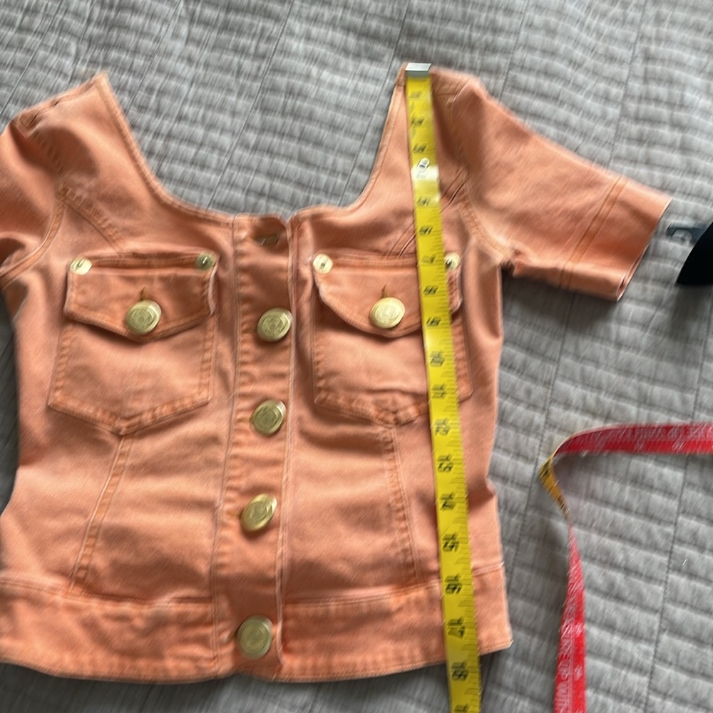 Moschino Vintage Jeans Orange Button Down Shirt - Picture 11 of 13